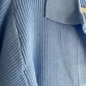 NASTYGAL Ribbed Knit V Neck Collar Detail Bodysuit